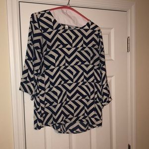 Navy and off white shirt, worn once! Size Medium